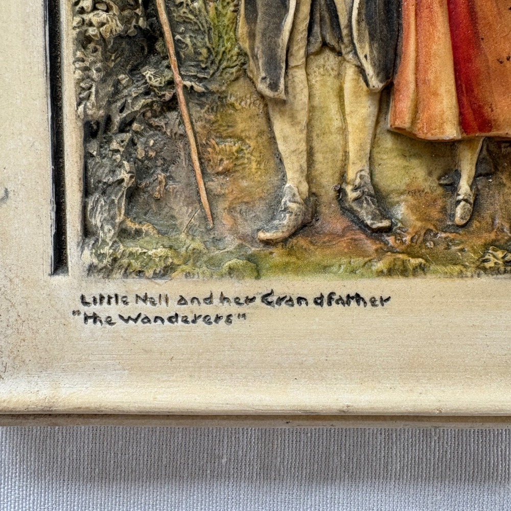 Vintage Ivorex Osborne Little Nell and her Grandfather The Wanderers Plaque UK - Picture 3 of 8